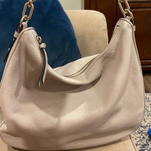 Kate Spade pebbled gray hobo bag.